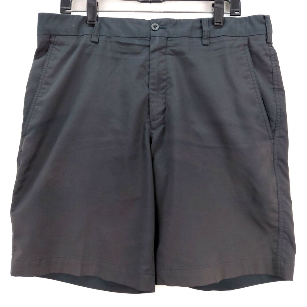 Nike Golf Shorts Men 34 Black Dri-Fit Performance Stretch Flat Front Pockets Gum